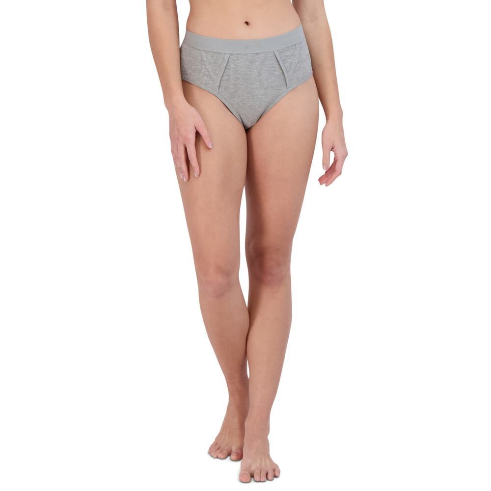 Steve Madden Ribbed High-Waisted Brief Underwear Heather Grey NWT Size Small